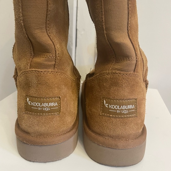 Koolaburra by UGG Andrah Tall Chestnut Suede Boots Lace Up Back 8 - Picture 4 of 6